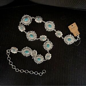 Silver and Turquoise Western Belt